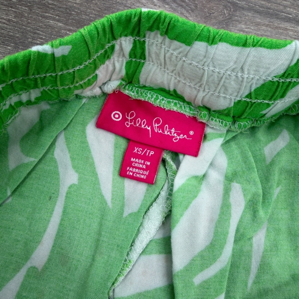 Lily Pulitzer X Target Palazzo Pants Womens XS Green White Palm Tree Tropical - Picture 8 of 16
